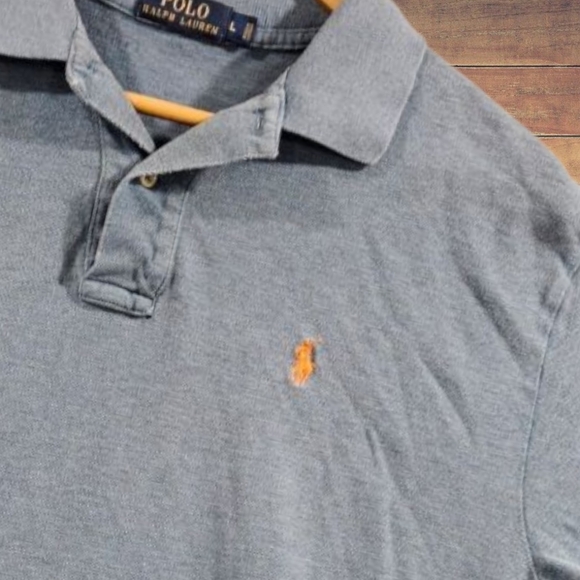 Polo Ralph Lauren Light Blue Polo SZ L Short Sleeve Preppy Academia Logo - Picture 1 of 11